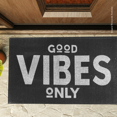 Tapete Capacho Antiderrapante Good Vibes Only Trends 0,40 X 0,77cm - loja online
