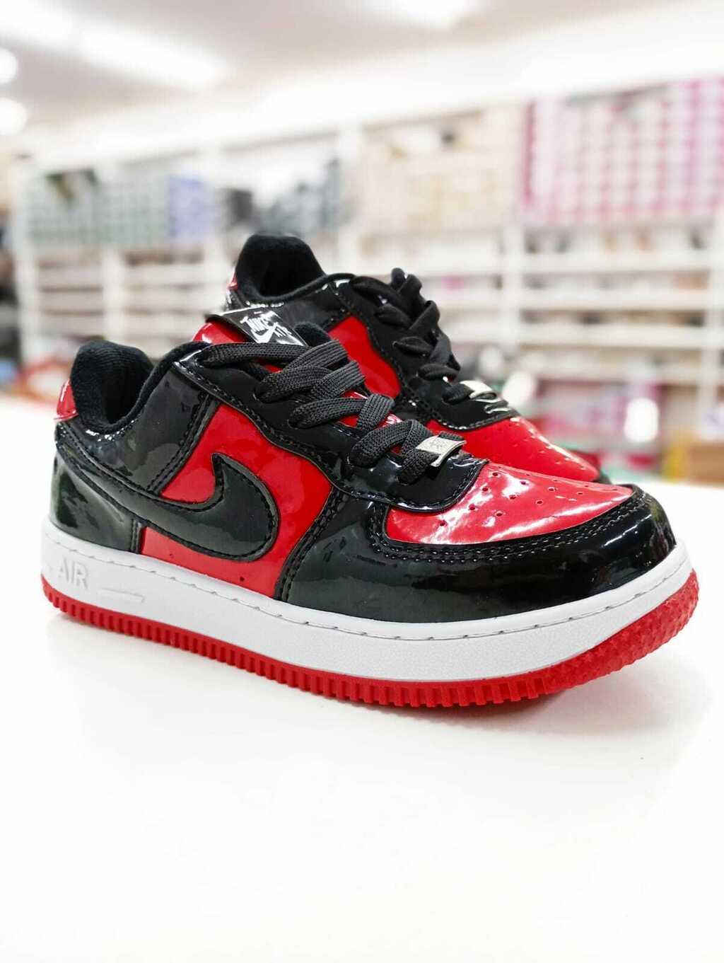 Tenis Nike Air Force Infantil Preto Vermelho Confortavel