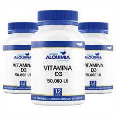 Vitamina D3 50.000 UI 12 Cápsulas - Colecalciferol - Farmácia Alquimia