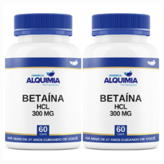 Betaína HCL 300 MG - Cloridrato De Betaína - 60 Cápsulas - Farmácia Alquimia