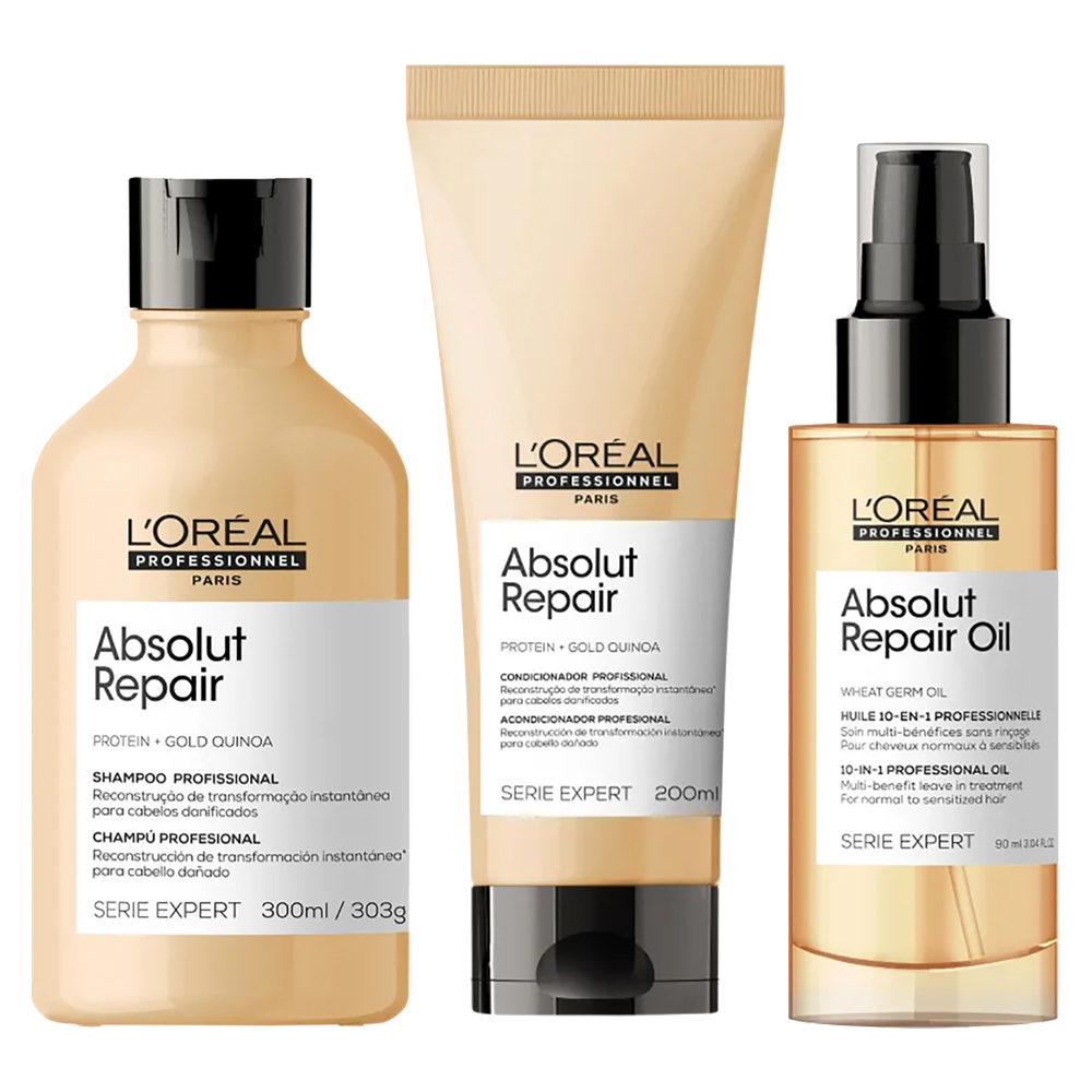 Loréal Absolut Repair Shampoo, Condicionador e Oil 10in1