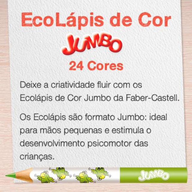 Ecolapis Lapis Cor Jumbo 24 Cores Faber - tfcsir