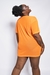 Camiseta transparente tule laranja unissex