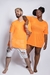 Camiseta transparente tule laranja unissex