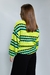 Blusa de tricot verde oversized listrada - comprar online