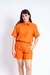 Shorts laranja cintura alta bolsos fundos - comprar online