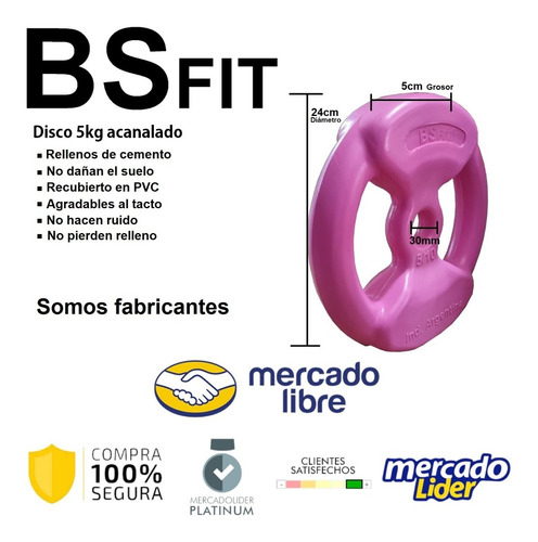 Disco 5 Kg Pesa Pl stico Tipo Body Mancuerna 2 Unidades