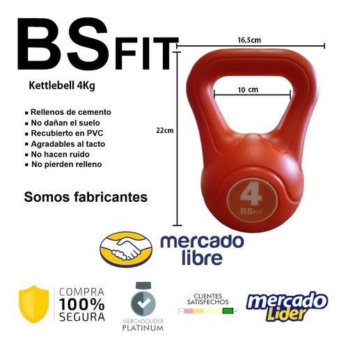 Pesas Rusas Kettlebel Pvc Combo 2 3 4 Kilos