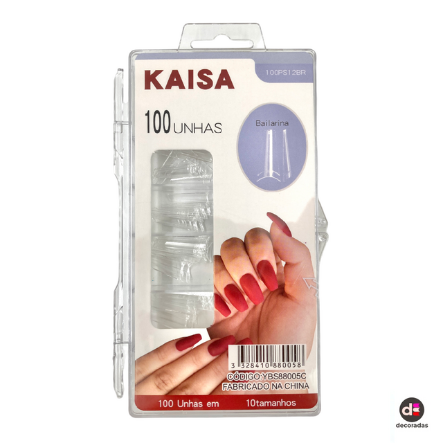 Tips Bailarina Transparente Kaisa - Caixa com 100 unidades