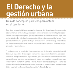 El Derecho y la Gestión urbana. Breve guía de conceptos jurídicos para actuar en el territorio. - comprar online