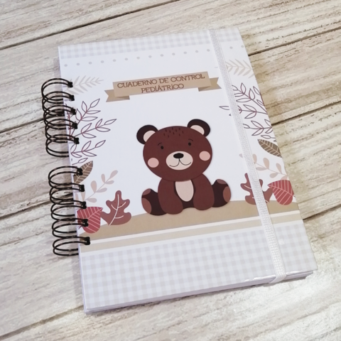 cuaderno control pediátrico Unisex "osito"