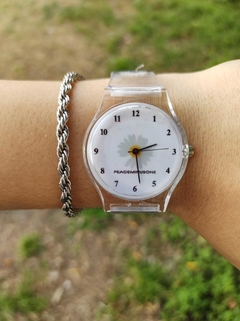 RELOJ FLOR- BLANCO