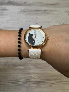 RELOJ GATITO- BLANCO