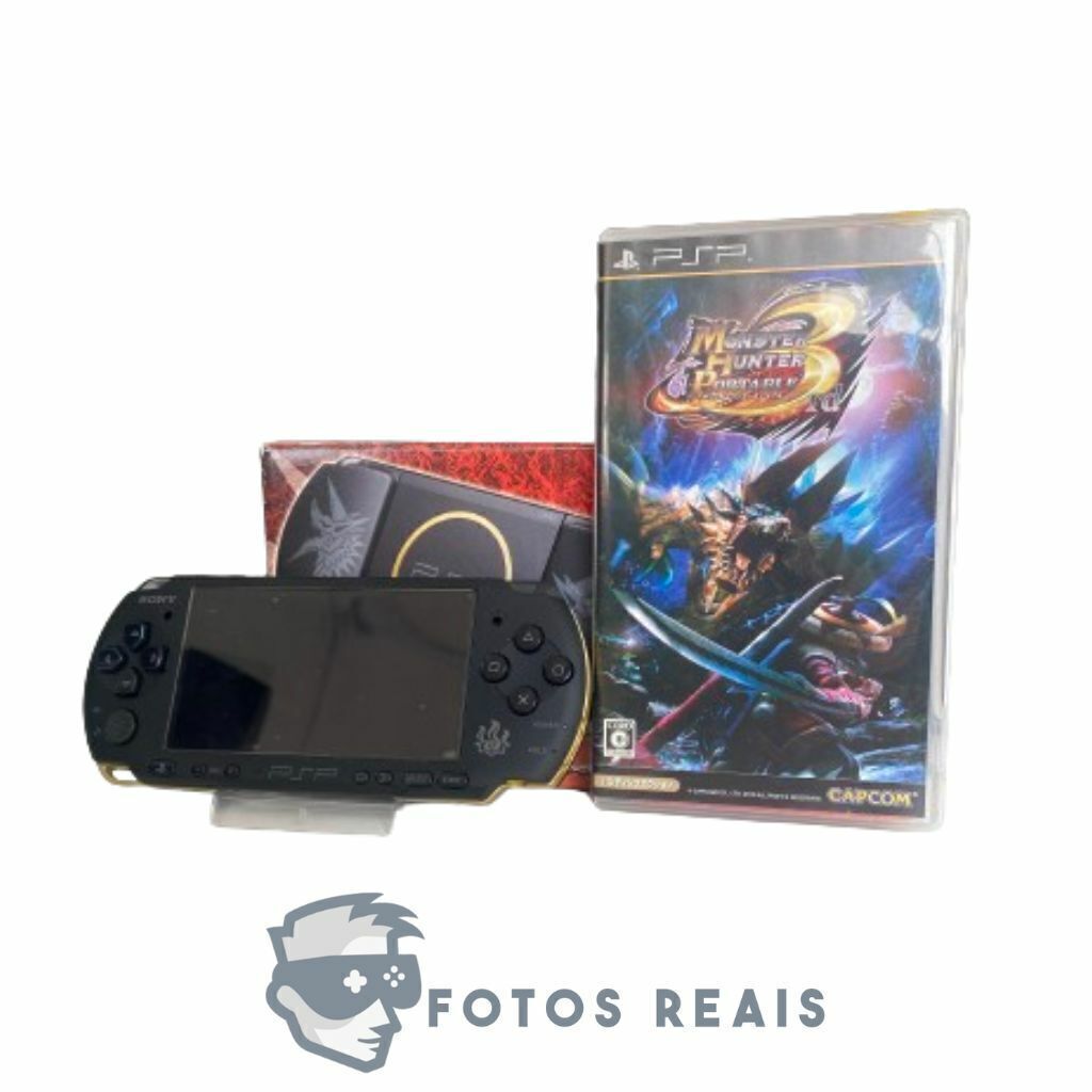 SONY PLAYSTATION PORTATIL PSP 3000 MONSTER HUNTER 3RD LIMITED EDITION C CAIXA LER DESCRICAO SEMINOVO PSP
