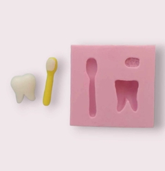 Molde de Silicone Dente e Escova cód 1121