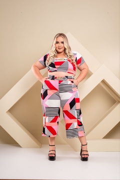 CONJUNTO CROPPED E PANTACOUR PLUS SIZE - 20569