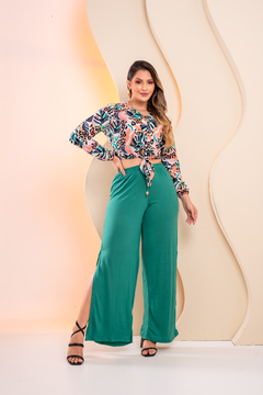 CALÇA PANTALONA COM FENDA - 51622