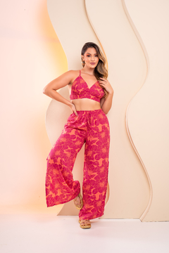 CONJUNTO TOP E CALÇA ESTAMPADA - 40362