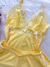 Baby Doll Anna Amarelo/Branco - Glamour Moda íntima