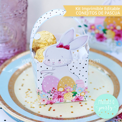 kit imprimible pascua conejo decoración pascuas