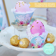 kit imprimible pascua conejo decoración pascuas