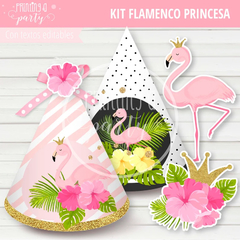 Kit Imprimible Flamencos Princesas Tarjeta + Decoración + Etiquetas Candy Bar - Printing a Party