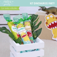 kit imprimible dinosaurios candy bar dinosaurios decoración