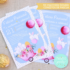 kit imprimible pascua conejo decoración pascuas