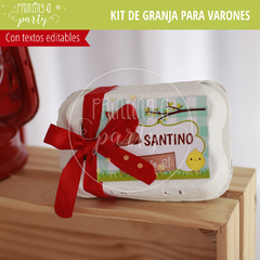 kit imprimible granja varón decoración candy bar granja