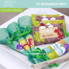 kit imprimible dinosaurios candy bar dinosaurios decoración