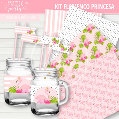 Kit Imprimible Flamencos Princesas Tarjeta + Decoración Fiesta - tienda online