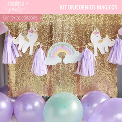 fiesta unicornios decoración cumpleaños