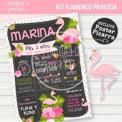 Kit Imprimible Flamencos Princesas Tarjeta + Decoración + Etiquetas Candy Bar - comprar online