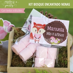 Kit Imprimible Bosque Encantado Nena Tarjeta + Etiquetas Candy Bar en internet