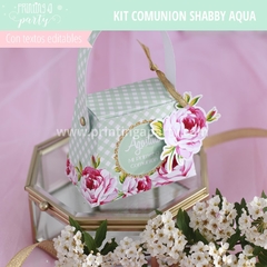 fiesta comunión niña shabby flores rosas