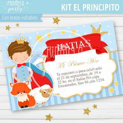 Kit Imprimible El Principito Tarjeta + Etiquetas Candy Bar Principito - Printing a Party