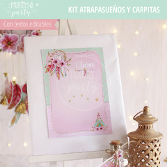 Kit Imprimible Atrapasueños y Carpitas Tarjeta + Decoración Fiesta Atrapasueños - tienda online