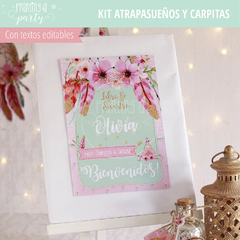 Imagen de Kit Imprimible Atrapasueños y Carpitas Tarjeta + Decoración Fiesta Atrapasueños