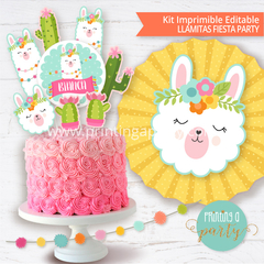 kit imprimible llamas decoración candy bar llamitas