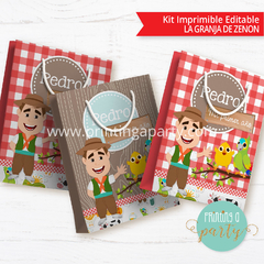 kit imprimible la granja de zenón decoración granja candy bar zenón