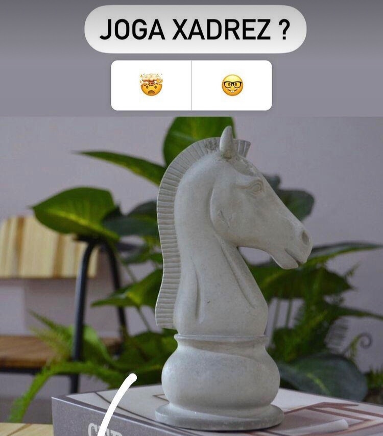 Decoração Peças De Xadrez Preto Cavalo Escultura