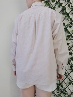 Camisa listrada com bordados • Tam g - Greengrif Brechó