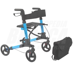 Imagen de Andador ROLLATOR Plegable DE LUXE Tipo EURO 4 Ruedas Frenos Asiento Y Bolso | Importado