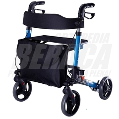 Andador ROLLATOR Plegable DE LUXE Tipo EURO 4 Ruedas Frenos Asiento Y Bolso | Importado - tienda online