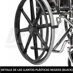 Silla De Ruedas STANDARD BLACK WHEELS Desmontable Y Plegable AUTOTRASLADO Ruedas 60/20cm Macizas | Importada en internet