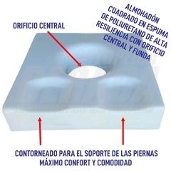 ALMOHADÓN CUADRADO CON ORIFICIO Y FUNDA - ORTOPEDIA BERACA