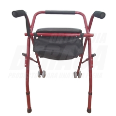 ANDADOR ROLLATOR DE ALUMINIO con 2 Ruedas, Asiento y Bolso | Importado - ORTOPEDIA BERACA