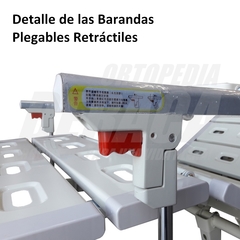 Cama Ortopédica Manual Con Ruedas Hospitalarias, Barandas, LECHO REGULABLE EN ALTURA - Incluye Porta Sueros | Importada - tienda online