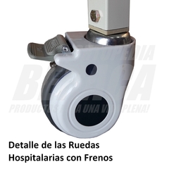 Imagen de Cama Ortopédica Manual Con Ruedas Hospitalarias, Barandas, LECHO REGULABLE EN ALTURA - Incluye Porta Sueros | Importada