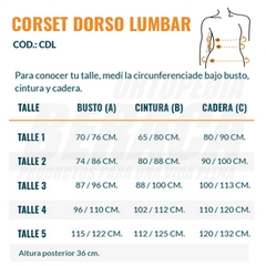 CORSET DORSO LUMBAR Ballenado Altura 36cm | Unisex - ORTOPEDIA BERACA